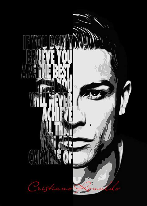 Cristiano Ronaldo Quote Poster Designermind Tapestry Textile By Ken