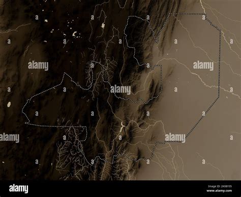 Salta Provincia Argentina Mapa De Altura Coloreado En Tonos Sepia Con