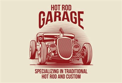 Hot Rod Vector T Shirt Design Template Buytshirtdesigns