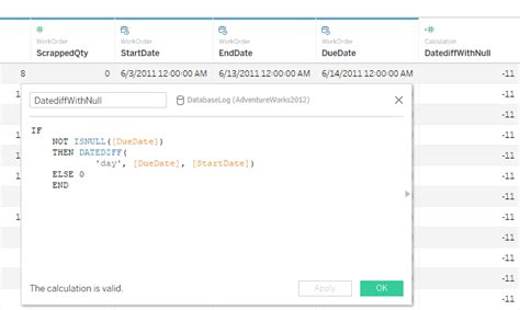 Datediff Function In Tableau Calculating The Difference