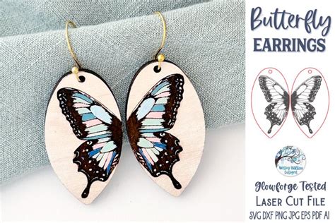 Butterfly Earrings Svg For Glowforge Or Laser Cutter