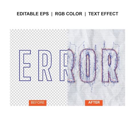 Efecto De Texto De Error Vector Premium