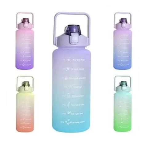 Pack Por 3 Botellas De Agua Tipo Kawai Motivacional 2000ml Cuotas Sin