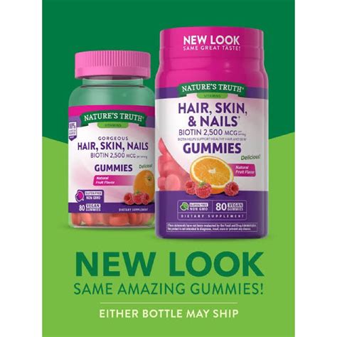 Natures Truth Gorgeous Hairskinnails Biotin 2500mcg 80 Gummies