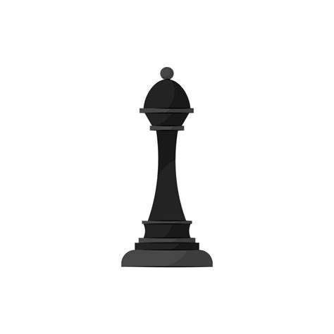 Vector Illustration Of Bishop Chess Piece In A Flat Style On A White