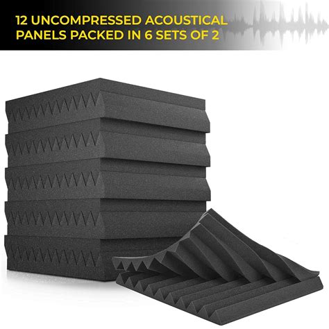 TRUE NORTH Acoustic Foam Panels 12 Pack 1 Or 2 Inch Thick Acoustic