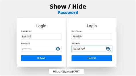 How To Create Show Hide Password In Login Form Using Html Css And Javascript Wpshopmart