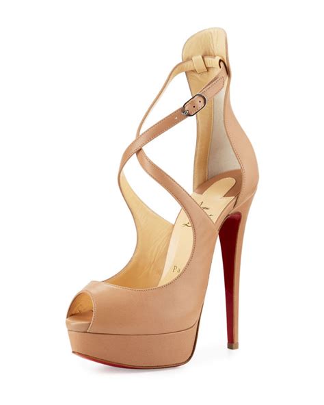 Christian Louboutin Marlenalta Leather Mm Red Sole Pump Nude Shoes Post