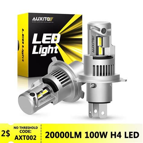 AUXITO 2Pcs H4 LED Headlight 20000LM CSP Chip LED Super Bright H4 Mini