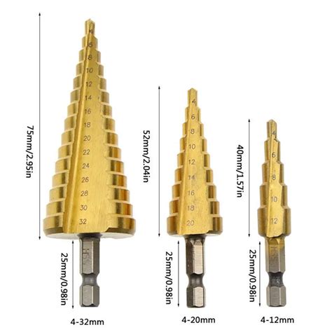 Hss Step Drill Cone Conical Bit Set Hole Milling Cutter Metric Titanium