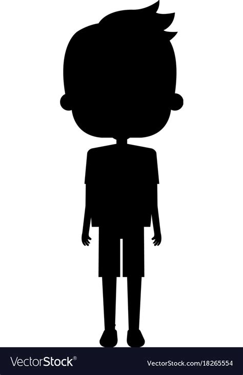 Little boy silhouette avatar character Royalty Free Vector