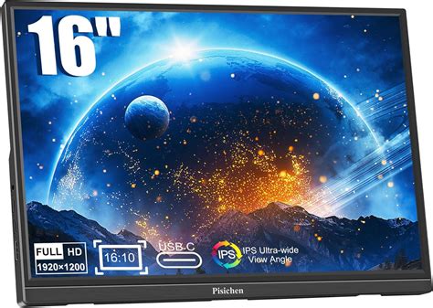 Pisichen Portable Monitor Inch Fhd X P Usb C Hdmi Monitor