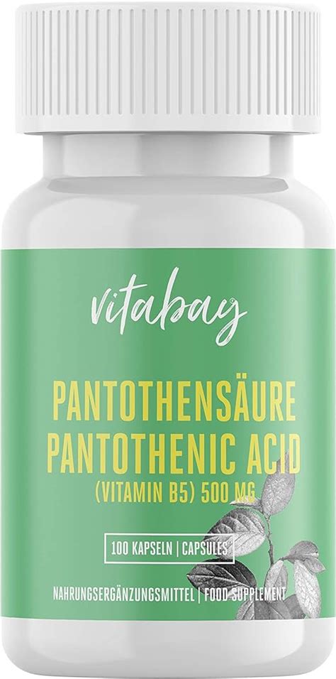 Vitabay Pantothensäure 500 mg 100 vegane Kapseln Pantothenic Acid