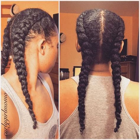 Two French Braids Natural Hair