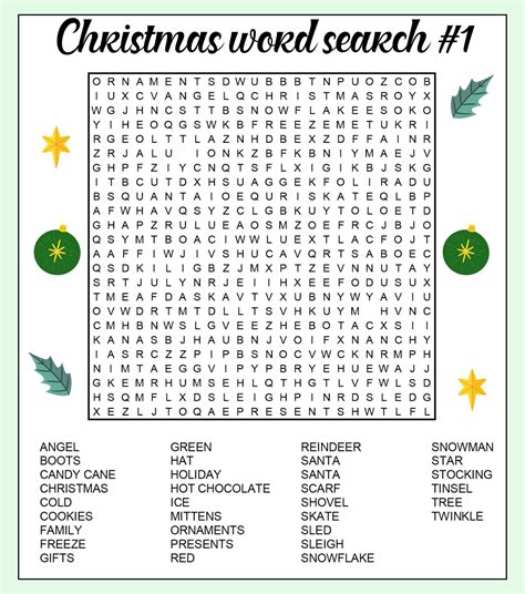 Christmas Word Searches - 25 Free Printables | Printabulls - Worksheets