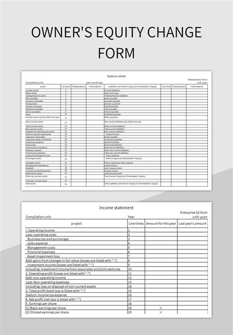 Free Owner's Equity Templates For Google Sheets And Microsoft Excel