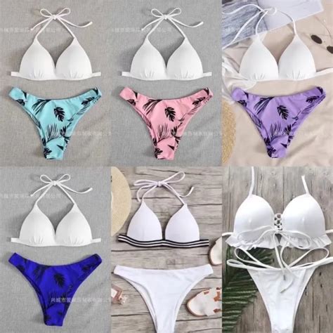 Hot Korean Swimsuit Korean Swimwear Push Up Solid Bikini Sets Waist High Leg Swimsuit Lazada Ph