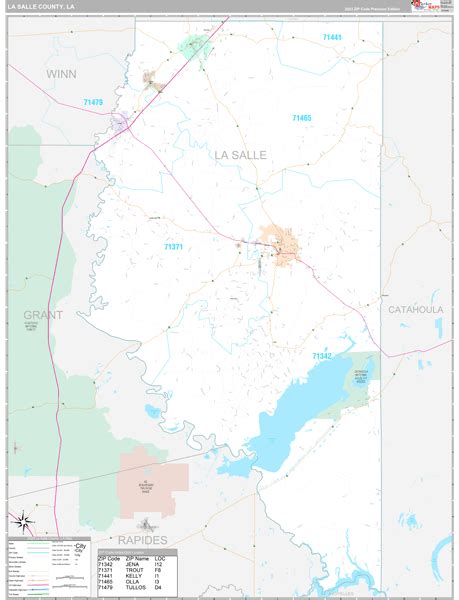 La Salle County, LA Wall Map Premium Style by MarketMAPS - MapSales