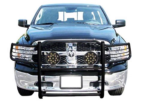 Ram 1500 Grille Guard With 7 Inch Round Led Lights Black 09 18 Ram 1500 Excluding Rebel