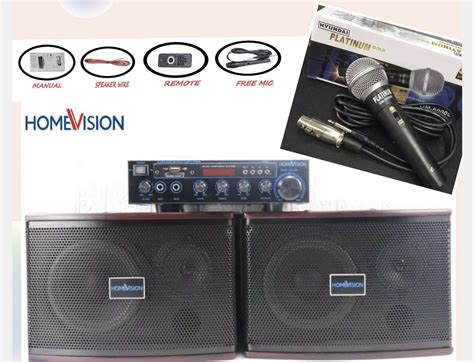 Karaoke Speaker Homevision Hv Bluetooth Usb Fm W Pcs Microphone