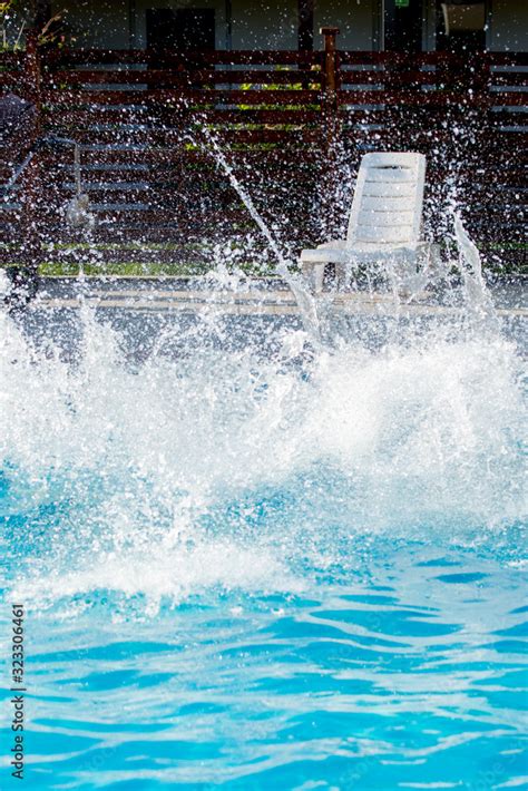 Water splash in the pool. Summer vacation at the resort_ Stock Photo ...