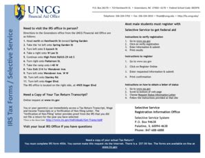 Fillable Online Fia Uncg Irs Tax Form S Selective Service Uncg