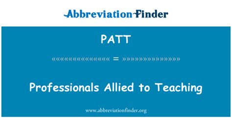 patt stands  professionals allied  teaching abbreviation finder