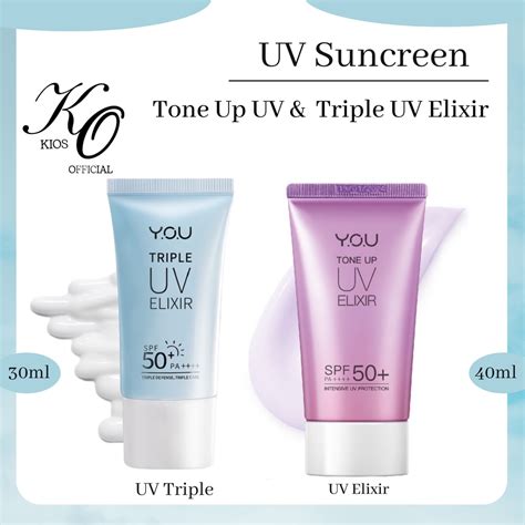 Jual You Sunscreen Tone Up UV Elixir Triple UV Elixir SPF 50 PA