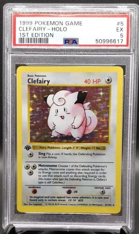 Pokemon Base Game St Edition Psa Clefairy Holo Shadowless Ebay