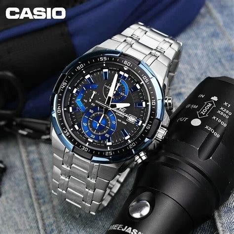 Casio Edifice Efr 539d 1a2vudf Silver Black Blue Chronograph Watch For Men S Ebay