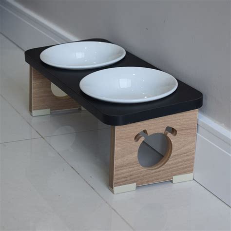 Comedouro Elevado Cachorro Duplo Pet MDF Colors Porcelana Preto