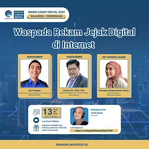 Gelar Webinar Di Tolitoli Kominfo Ajak Pelajar Waspadai Rekam Jejak