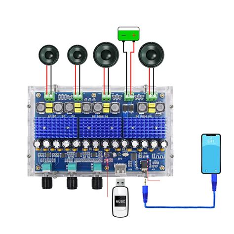 Xh A Bluetooth Tda D Digital Amplifier Board Four Channel