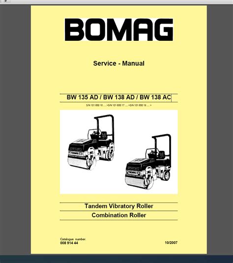 BW 135 AD BW 138 AD BW 138 AC Service Manual