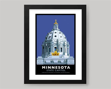 MINNESOTA STATE CAPITOL-BLUE || MINNESOTA LANDMARK ART PRINT – Mark ...