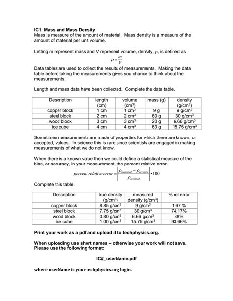 All Material Density Chart Pdf - Ponasa