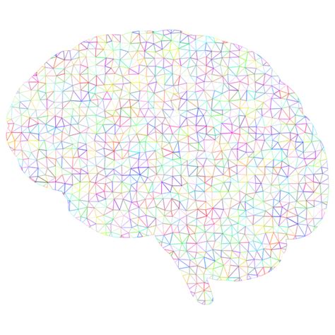 Prismatic Polygonal Wireframe Brain No Background Free Svg