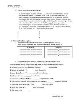 Realidades 2 Chapter 1a Test Study Guide By Jessica Stephenson TpT