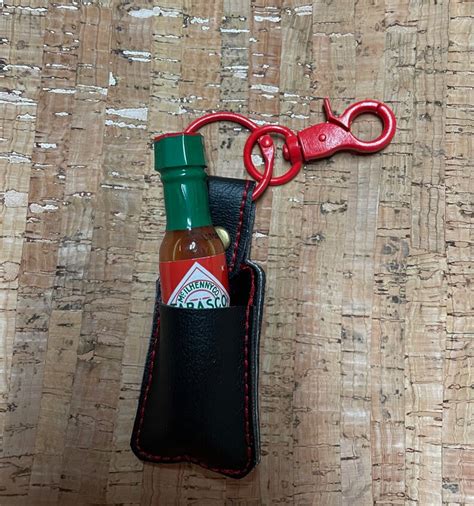 Hot Sauce Keychain Keychain With Real Mini Bottle Of Your Favorite Hot Sauce Gift For The