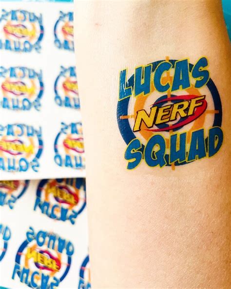 Nerf Temporary Tattoos Custom Nerf Tattoos Custom Temporary Etsy