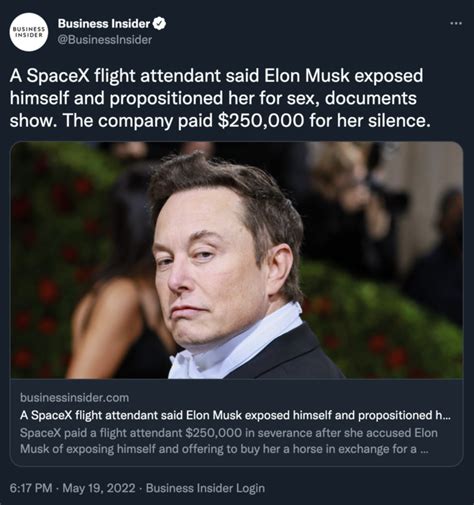 Spacex Flight Attendant And Elon Musk Sexual Misconduct Claim Elongate Know Your Meme