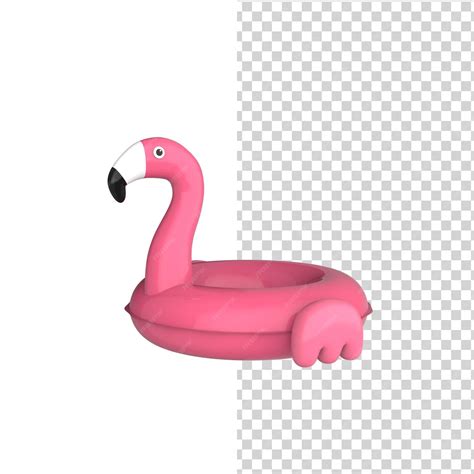 Premium Psd Pink Flamingo Swimming Ring 3d Render Model