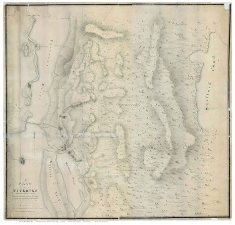 Tiverton Rhode Island 1819 Map House Locations Land Features National ...