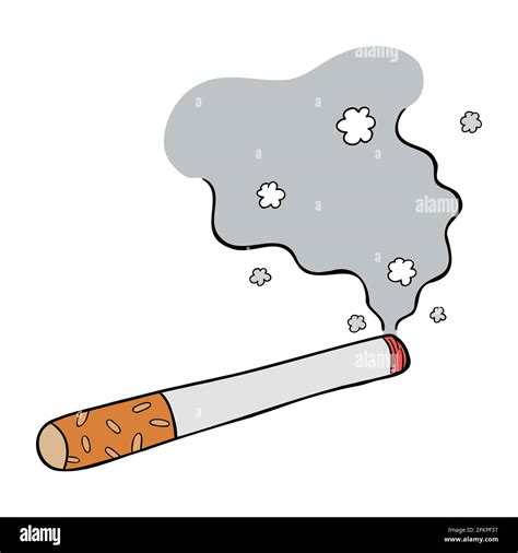 Ilustración de vectores de dibujos animados de la quema de cigarrillos