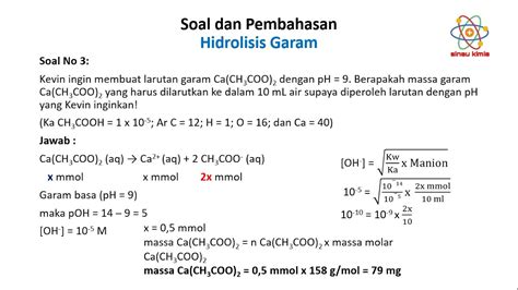 Hidrolisis Garam Soal Dan Pembahasan KIMIA KELAS 11 YouTube