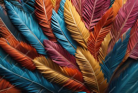 Premium Photo | A colorful peacock feather with many colors of feathers.