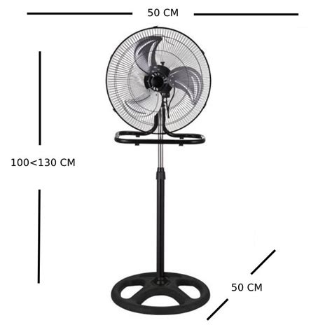 Ventilador De Pie En Negro W Metal Aluminio Policarbonato Motor