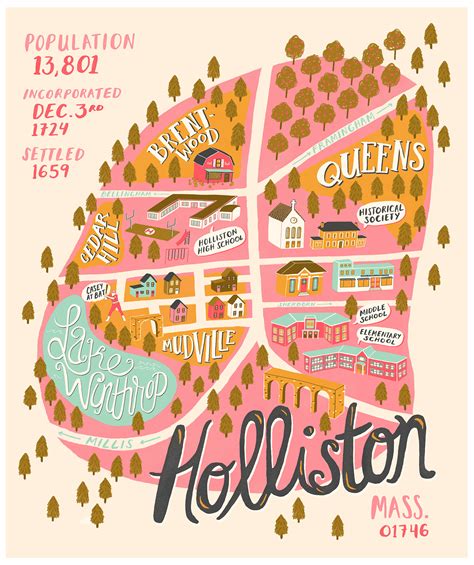 Holliston Ma Map On Behance