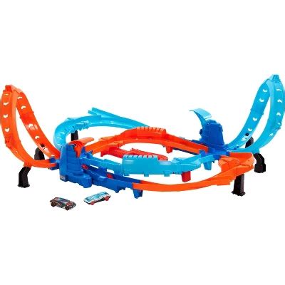 Hot Wheels Action Loop Crash Out Track Set With Motorized Booster And Toy Car Scale