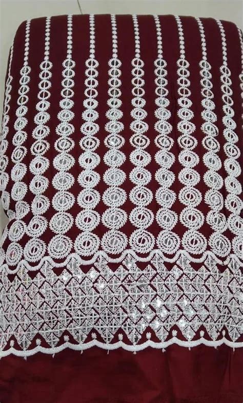 Gsm Maroon Embroidered Rayon Fabric At Rs Meter Dyed Rayon